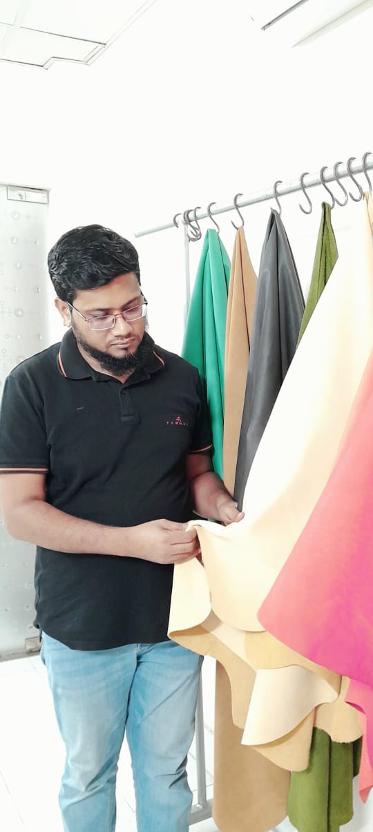 Effort Leather Company inspecting premium leather hides
